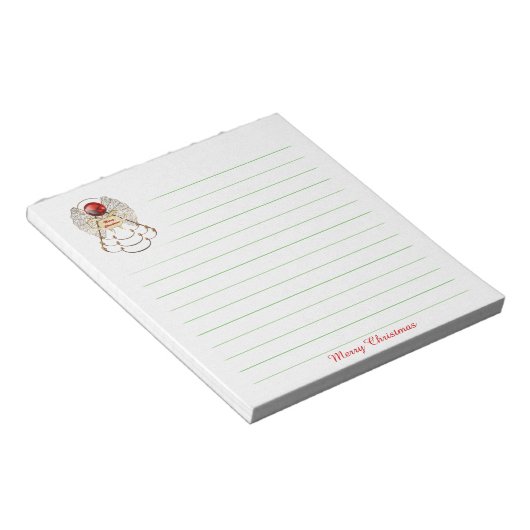 Frohe Weihnachts-Engel-Notepad - Vorlage Notizblock (angewinkelt)