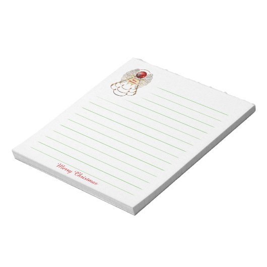 Frohe Weihnachts-Engel-Notepad - Vorlage Notizblock (Rotiert)