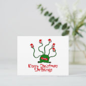 Frohe Weihnachts-Erdlinge Feiertagspostkarte (Stehend Vorderseite)