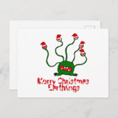 Frohe Weihnachts-Erdlinge Feiertagspostkarte (Vorne/Hinten)