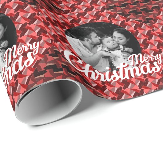 Frohe Weihnachts Familiar Foto Custome Geschenkpapier (Rolleneckpunkt)