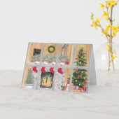 Frohe Weihnachts Familie Feuerstätte Tree Geschenk Karte (Gelbe Blume)