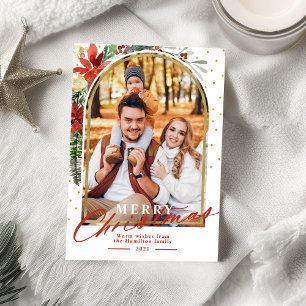 Frohe Weihnachts Familie Foto Arch Weihnachtskarte Feiertagskarte