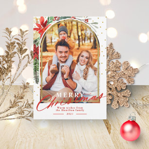 Frohe Weihnachts Familie Foto Arch Weihnachtskarte Feiertagskarte