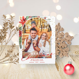 Frohe Weihnachts Familie Foto Arch Weihnachtskarte Feiertagspostkarte