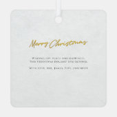 Frohe Weihnachts-Familie Foto Collage Ornament Aus Metall (Rückseite)