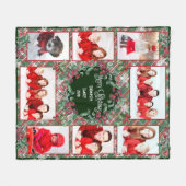 Frohe Weihnachts-Familie Foto Collage Template Fleecedecke (Vorderseite (Horizontal))