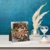 Frohe Weihnachts-Familie Foto Evergreen Gold Ribbo Fotoplatte (InSitu)