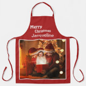 Frohe Weihnachts Familie Foto Kind personalisieren Schürze (Vorderseite)