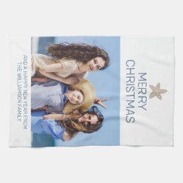 Frohe Weihnachts Familie Foto Küste Geschirrtuch