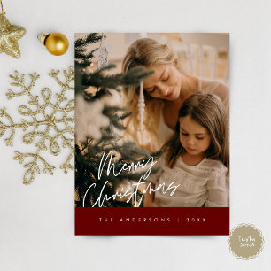 Frohe Weihnachts Familie Foto, Navy Blue Postkarte