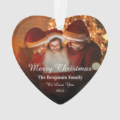 Frohe Weihnachts Familie Foto personalisieren Ornament (Rückseite)