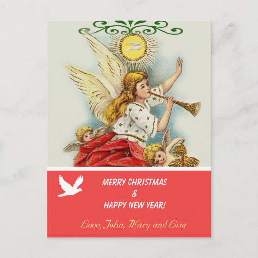 Frohe Weihnachts Familie Foto Postkarte (Vorderseite)