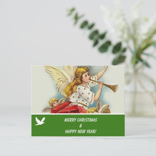 Frohe Weihnachts Familie Foto Postkarte (Stehend Vorderseite)