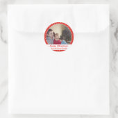 Frohe Weihnachts Familie Foto Red Circle Stickers (Tasche)