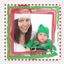Frohe Weihnachts Familie Foto Stickers