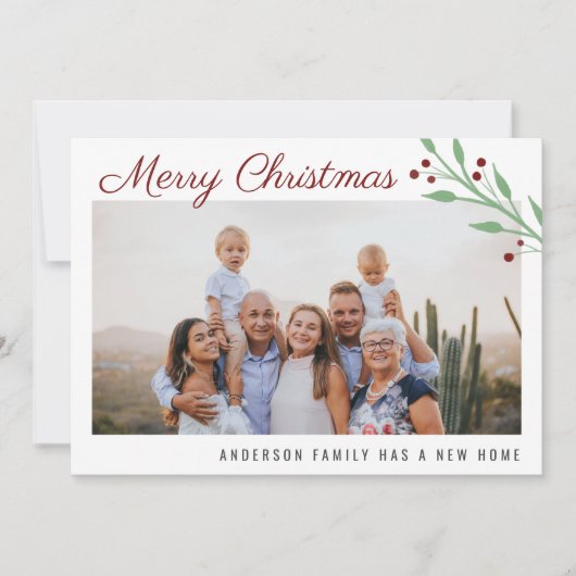 Frohe Weihnachts-Familie Foto-Urlaub-Bewegung Ankündigung (Vorderseite)