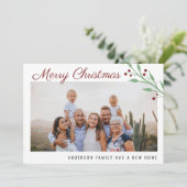 Frohe Weihnachts-Familie Foto-Urlaub-Bewegung Ankündigung (Stehend Vorderseite)