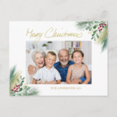 Frohe Weihnachts Familie Foto Urlaub Postkarte (Vorderseite)