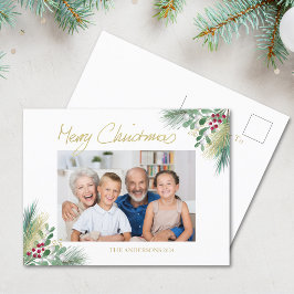 Frohe Weihnachts Familie Foto Urlaub Postkarte