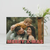 Frohe Weihnachts Familie Foto Weihnachtskarte (Stehend Vorderseite)