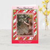 Frohe Weihnachts Familie Foto Whimsical Karte (Gelbe Blume)