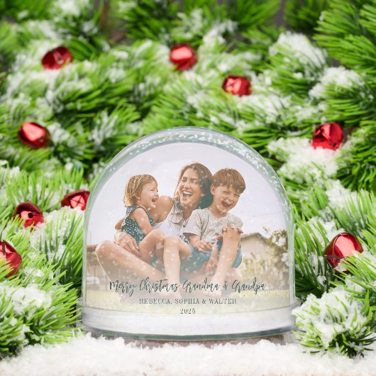 Frohe Weihnachts Familie Fotos Oma Keepake Schneekugeln (Weihnachten)