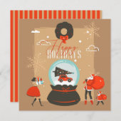 Frohe Weihnachts-Familie Spaß Flat Card (Vorne/Hinten)