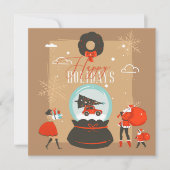 Frohe Weihnachts-Familie Spaß Flat Card (Vorderseite)