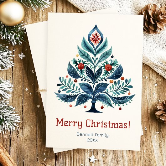 Frohe Weihnachts Familienurlaubskarte Einladung