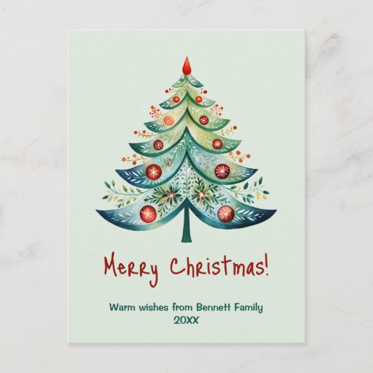 Frohe Weihnachts Familienurlaubskarte Postkarte (Vorderseite)