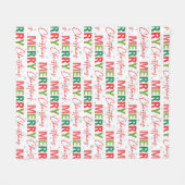 Frohe Weihnachts farbenfrohe Retro Typografie Must Fleecedecke (Vorderseite (Horizontal))