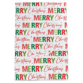 Frohe Weihnachts farbenfrohe Retro Typografie Must Mittlere Geschenktüte (Rückseite)