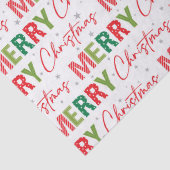 Frohe Weihnachts farbenfrohe Retro Typografie Must Seidenpapier (Detail)