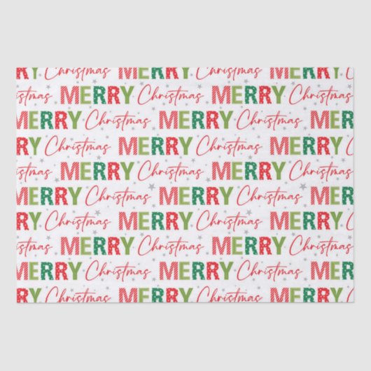Frohe Weihnachts farbenfrohe Retro Typografie Must Seidenpapier (Vorderseite)