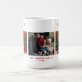 Frohe Weihnachts-farbige Familie Collage Typografi Kaffeetasse (Mittel)
