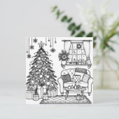 Frohe Weihnachts-Farbseite Einladung (Stehend Vorderseite)