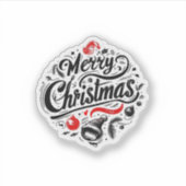 "Frohe Weihnachts-Feier" Aufkleber (Vorderseite)