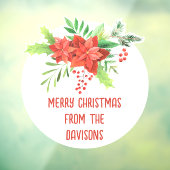 Frohe Weihnachts-Feier Florals Name Fensteraufkleber (Blatt 3)