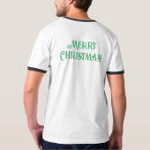 Frohe Weihnachts-Feier wünscht gedruckte Ringer T-Shirt (Schwarz voll)