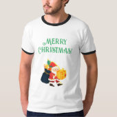 Frohe Weihnachts-Feier wünscht gedruckte Ringer T-Shirt (Vorderseite)