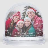 Frohe Weihnachts Feierliche Glitzern Foto Overlay Schneekugeln (Vorderseite)