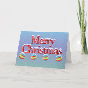 Frohe Weihnachts-Feierliche Ornamente mit Schnee Feiertagskarte