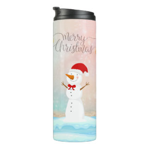 Frohe Weihnachts Feierliche Snowman Thermosbecher