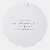 Frohe Weihnachts-Feierliche Tree-Sage-Script Ornament Karte (Rückseite)