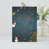 Frohe Weihnachts-Feiertag Gastdetails Begleitkarte (Stehend Vorderseite)