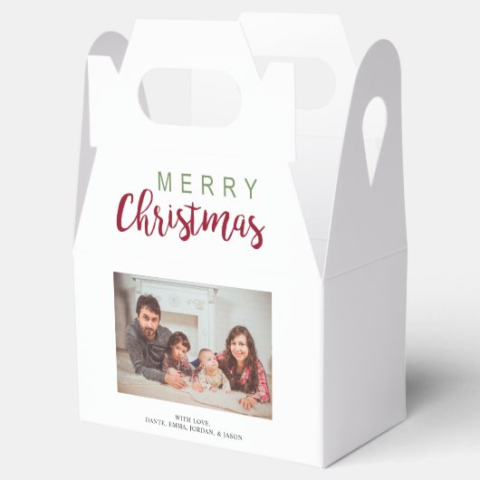 Frohe Weihnachts-Feiertage Familienfest Foto Geschenkschachtel (Geöffnet)