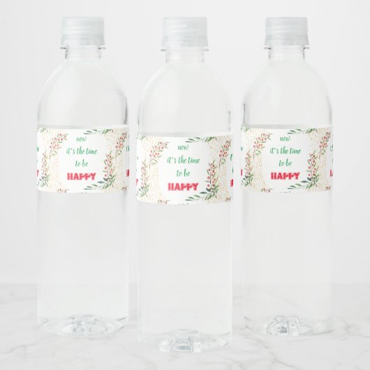 Frohe Weihnachts Feiertage Geschenkdesign Wasserflaschenetikett (Flaschen)