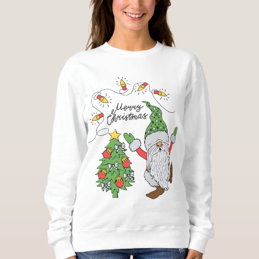 Frohe Weihnachts Feiertage Gnome Sweatshirt (Vorderseite)