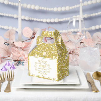 Frohe Weihnachts-Feiertage Gold Vintage Dekos Geschenkschachtel